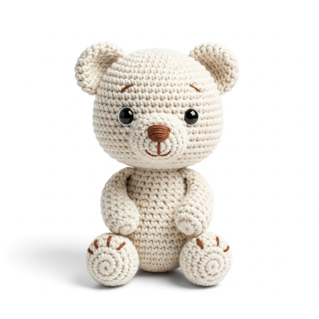 Вязаный медведь амигуруми — первый проект курса Coreon